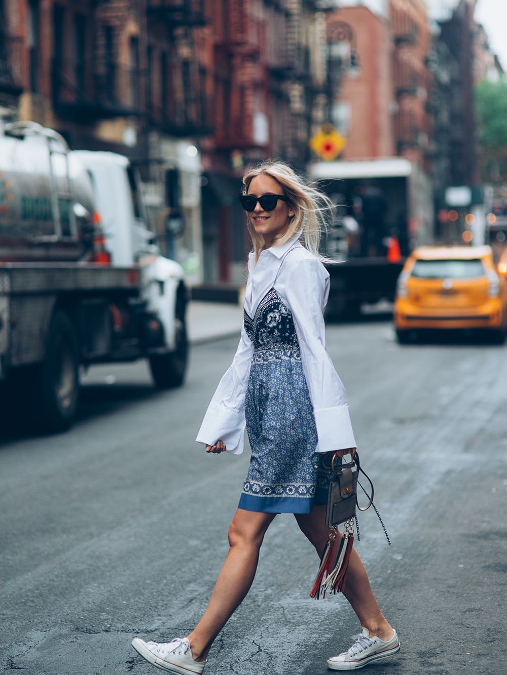 Chloé Printed Blue Cotton-Voile Sundress